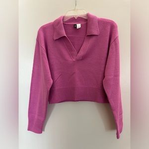 Divided H&M pink cropped sweater. Size S. Great Condition